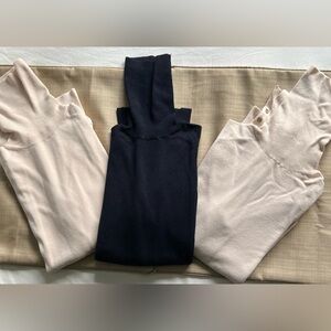 3 ZARA TURTLENECKS! 1 NAVY AND 2 CREAM! Size Medium! SPRING INCOMING!